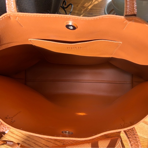 Hoxis Minimalist Clean Cut Tote Camel Color ShoulderHandbag Pebbled Faux Leather - Picture 11 of 13